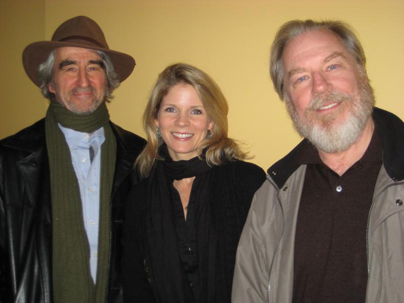 Sam Waterston, Kelli O'Hara and Michael McKean at the WNYC studios